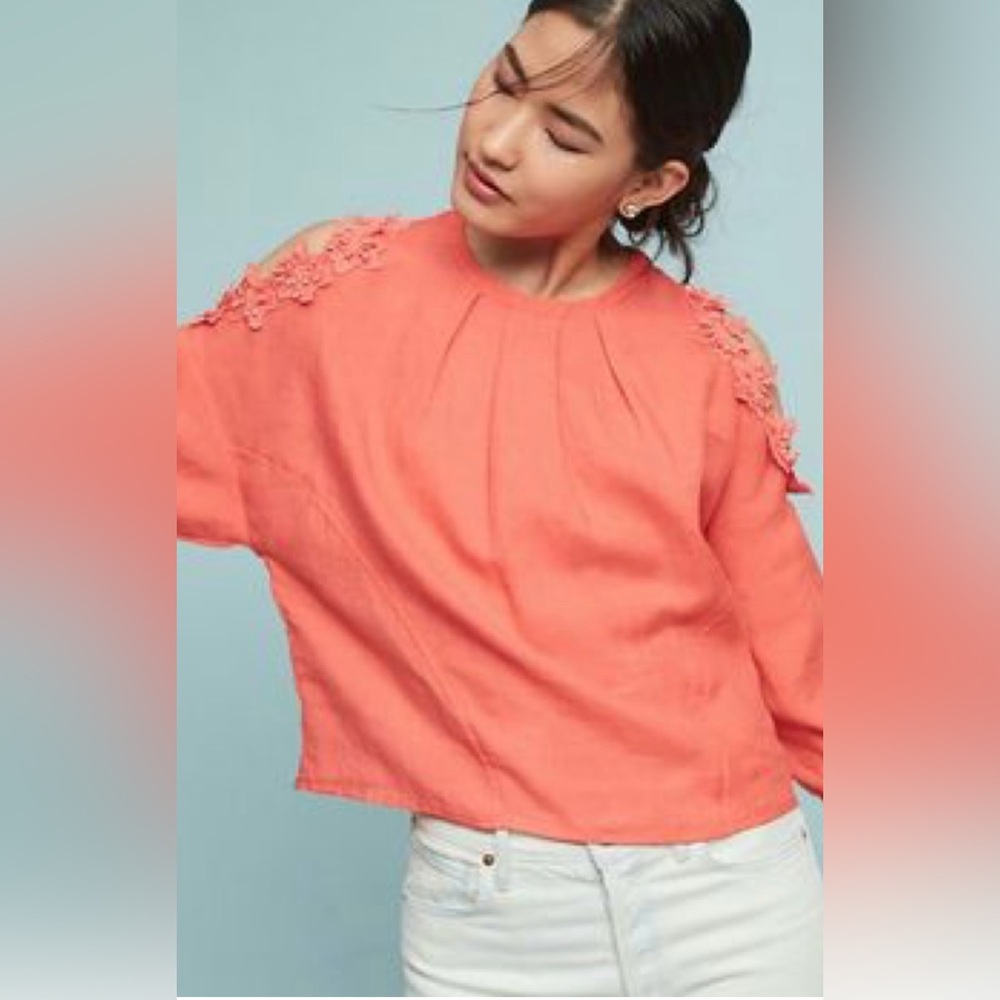 eri+ali Coral Lace Cold Shoulder Women's Top